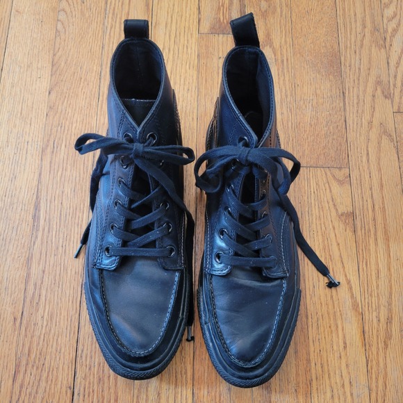 Converse Chuck Taylor All Star Outsider Black Leather Moc Toe Boots 10W 8M - Picture 2 of 8